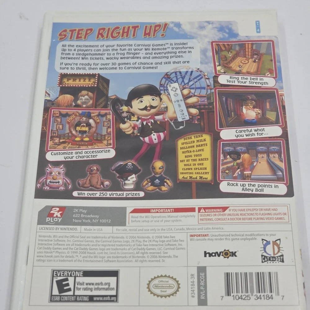 Carnival Games Nintendo Wii Complete CIB Original Case Manual Disc